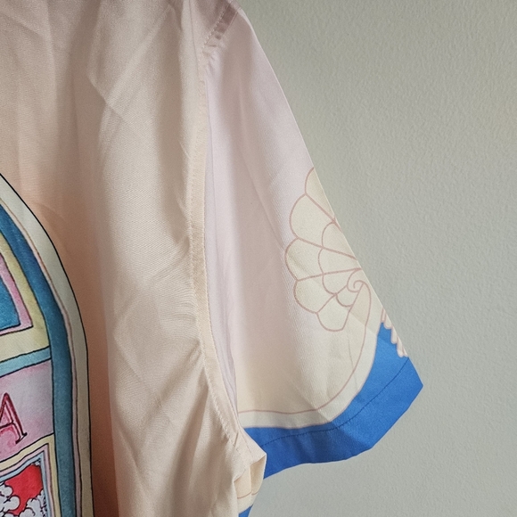 DHGATE Casablanca Vacation Button Down Short Sleeve Top NWT - Picture 11 of 13